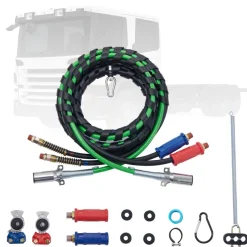VEVOR 12FT Semi Truck Air Lines Kit with 2PCS Glad Hands, 3-in-1 Air Hoses & 7 Way ABS Electric Power Line, with 2PCS Gladhand Handles, 4PCS Seals and Tender Spring Kit for Semi Truck Trailer Tractor