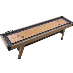 VEVOR 9 ft Shuffleboard Table, Scratch-Resistant Playfield for Smooth, Fast Puck Action, Pedestal Legs with Levelers for Optimum Stability, Shuffle Board w/ 8 Pucks, Wax, Brush, for Family Game Room