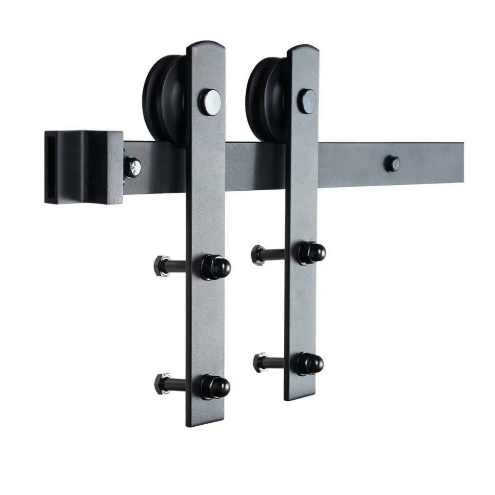 VEVOR 8FT Sliding Barn Door Hardware Kit, 330LBS Loading Heavy Duty Barn Door Track Kit for Single Door, Fit 3.7-4.3FT Wide and 1.3"-1.8" Thick Door Panel, with Smooth & Silent Pulley (I Shape)