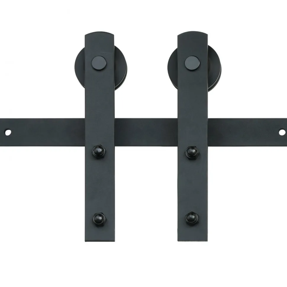 VEVOR 8FT Sliding Barn Door Hardware Kit, 330LBS Loading Heavy Duty Barn Door Track Kit for Single Door, Fit 3.7-4.3FT Wide and 1.3"-1.8" Thick Door Panel, with Smooth & Silent Pulley (I Shape)