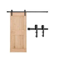 VEVOR 6.6FT Sliding Barn Door Hardware Kit, 330 LBS Weight Capacity, Compatible with 36-40 Inches Width & 1-3/8 to 1-3/4 Inches Thickness Single Sliding Barn Door, Durable Track & J-shape Roller Black