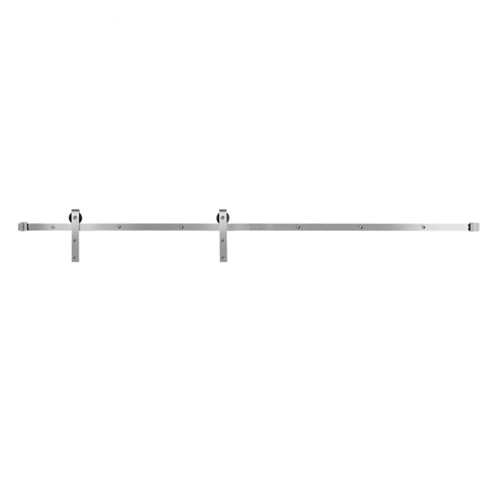 VEVOR 8FT Sliding Barn Door Hardware Kit, 330 LBS Weight Capacity, Compatible with 42 to 48 Inches Width & 1-3/8 to 1-3/4 Inches Thickness Single Sliding Barn Door, Durable Track & J-shape Roller
