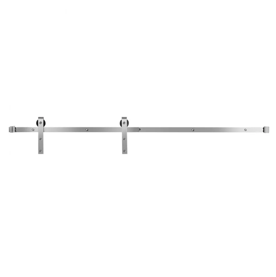 VEVOR 6FT Sliding Barn Door Hardware Kit, 330 LBS Weight Capacity, Compatible with 36 Inches Max Width & 1-3/8 to 1-3/4 Inches Thickness Single Sliding Barn Door, Durable Track & J-shape Roller Silver