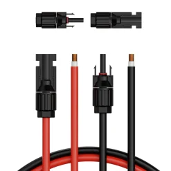 VEVOR 100FT Solar Panel Extension Cable, 10AWG Solar Extension Cable Wire with Female & Male Waterproof Connectors, 6mm² PV Cable for Home, Ship and RV Solar Panels, 100FT Black + 100FT Red (Set of 2)