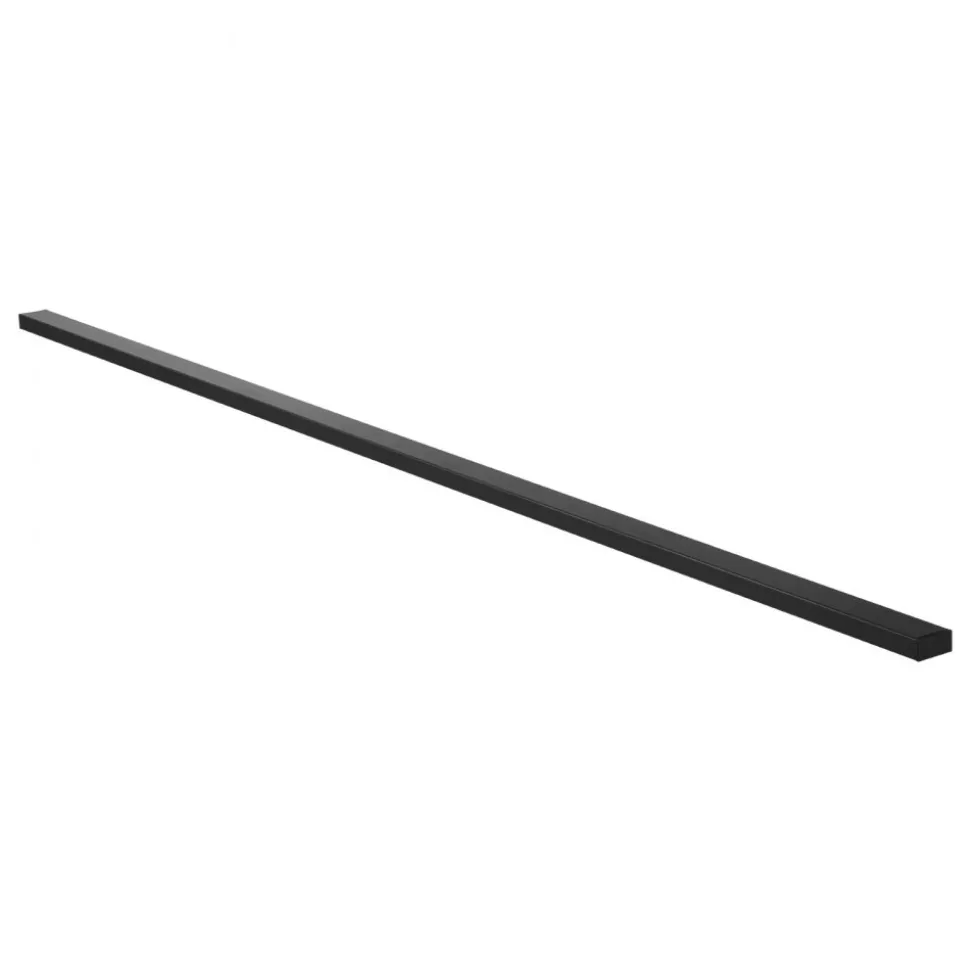 VEVOR 6.5 ft Stainless Steel Handrail, Rectangular Top Stair Deck Hand Rail for Outdoor/Indoor Steps with End Cap,Matte Black Coating Adjustable Metal Stair Rail for Cable Railing Kit