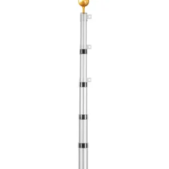VEVOR 20FT Telescoping Flag pole Kit, Heavy Duty Aluminum Alloy in Ground Flag Poles for Outside, 3 Display Modes Flagpole with 3x5 American Flag, Professional Accessories, Silver