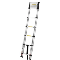 VEVOR 12.5ft Telescoping Ladder, Aluminum Lightweight Multi-Purpose Collapsible Extension, One-Touch Retraction Ladder, Heavy Duty 330LBS Max Capacity with Non-Slip Feet, for Home, Outdoor Work, Loft