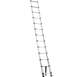 VEVOR 12.5ft Telescoping Ladder, Aluminum Lightweight Multi-Purpose Collapsible Extension, One-Touch Retraction Ladder, Heavy Duty 330LBS Max Capacity with Non-Slip Feet, for Home, Outdoor Work, Loft