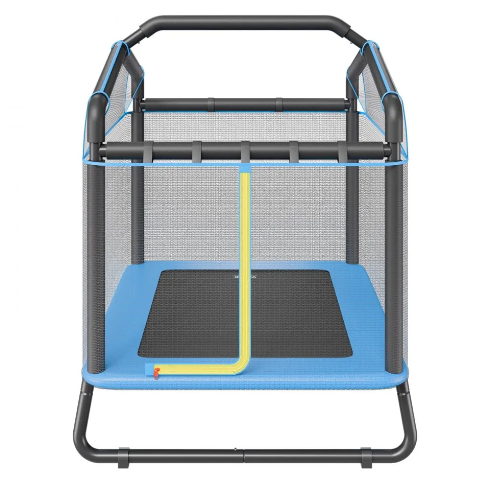 VEVOR 6FT Trampoline for Kids, 72" Indoor/Outdoor Toddlers Trampoline, Mini Baby Trampoline with Safety Enclosure Net, Gymnastics Bar, Hammock, Recreational Trampoline Birthday Gift for 3+ Years Kids