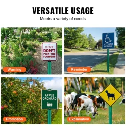 VEVOR 6FT U-Channel Sign Post, 4Pack Green Heavy Duty Steel Fixed Fence Post, Steel Fence U-Channel Sign for Garden, Courtyard, Farm or Traffic Intersection