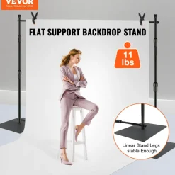 VEVOR 10ft x 10ft Pipe and Drape Kit, Heavy Duty Backdrop Stand with Carbon Steel Base, Adjustable Backdrop Support with 6 Clamps and A Carry Bag for Wedding, Party, Event, Photography, and Exhibition