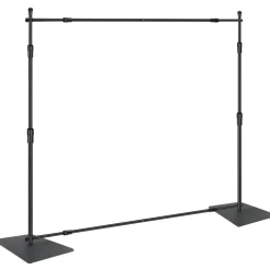 VEVOR 10ft x 10ft Pipe and Drape Kit, Heavy Duty Backdrop Stand with Carbon Steel Base, Adjustable Backdrop Support with 6 Clamps and A Carry Bag for Wedding, Party, Event, Photography, and Exhibition