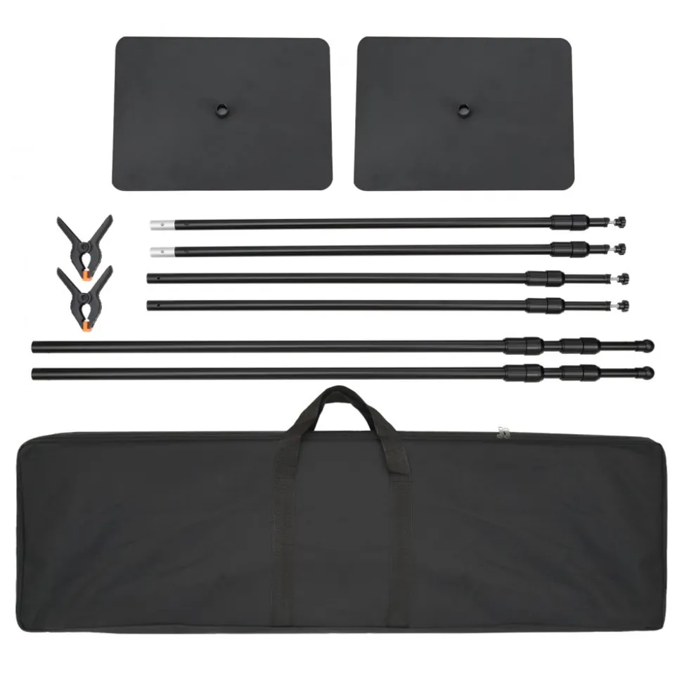 VEVOR 10ft x 10ft Pipe and Drape Kit, Heavy Duty Backdrop Stand with Carbon Steel Base, Adjustable Backdrop Support with 6 Clamps and A Carry Bag for Wedding, Party, Event, Photography, and Exhibition