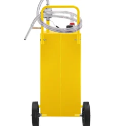 VEVOR Fuel Caddy, 35 Gallon, Gas Storage Tank on 4 Wheels, with Manuel Transfer Pump, Gasoline Diesel Fuel Container for Cars, Lawn Mowers, ATVs, Boats, More, Yellow