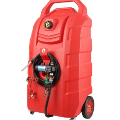 VEVOR Fuel Caddy, 32 Gallon, Portable Fuel Storage Tank On-Wheels, with 12V DC Transfer Pump, Gasoline Diesel Fuel Container with 8.2 ft Hose, Flow Rate 7L/min, for Trucks, Boats, Lawn Mowers