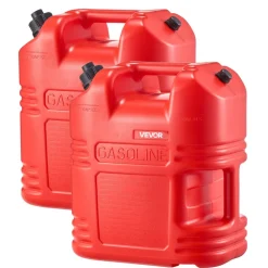 VEVOR Fuel Container, 5 Gallon, Gas Tank with Spout & Clear Scale, 15 L/min Max Flow Rate, Secure & Leak-proof, Portable Flat Fluid Container for Most Cars Motorcycle ATV UTV, Red, 2 Packs