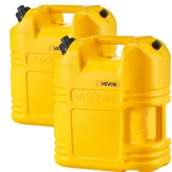 VEVOR Fuel Container, 5 Gallon, Gas Tank with Spout & Clear Scale, 15 L/min Max Flow Rate, Secure & Leak-proof, Portable Flat Fluid Container for Most Cars Motorcycle SUV ATV UTV, Yellow, 2 Packs