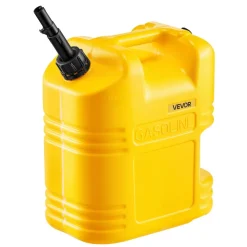 VEVOR Fuel Container, 5 Gallon, Gas Tank with Spout & Clear Scale, 15 L/min Max Flow Rate, Secure & Leak-proof, Portable Flat Fluid Container for Most Cars Motorcycle SUV ATV UTV, Yellow, 1 Pack