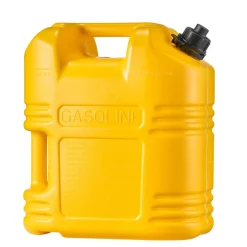 VEVOR Fuel Container, 5 Gallon, Gas Tank with Spout & Clear Scale, 15 L/min Max Flow Rate, Secure & Leak-proof, Portable Flat Fluid Container for Most Cars Motorcycle SUV ATV UTV, Yellow, 1 Pack