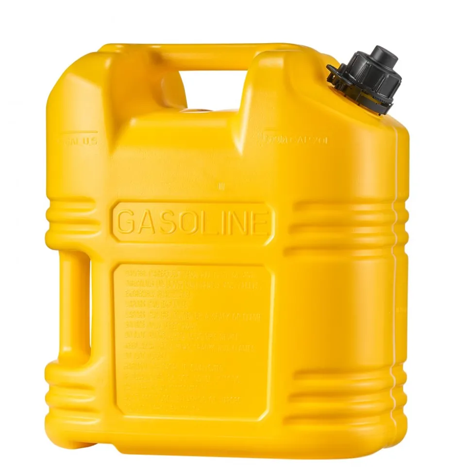 VEVOR Fuel Container, 5 Gallon, Gas Tank with Spout & Clear Scale, 15 L/min Max Flow Rate, Secure & Leak-proof, Portable Flat Fluid Container for Most Cars Motorcycle SUV ATV UTV, Yellow, 1 Pack