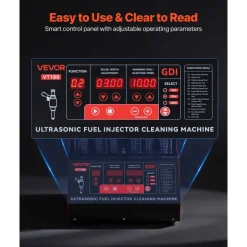 VEVOR Fuel Injector Cleaner Tester, 9 Test Modes, 6-Cylinder 28kHz Ultrasonic Cleaning Machine Adjustable 12V/70V/120V for EFI/FSI/GDI, Injector Cleaner Machine with Drain Valve for Car & Motorcycle