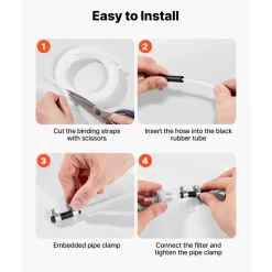 VEVOR Fuel Pipe Hose Line Kit, 196.9″ Diesel Heater Fuel Line Kit, Replaceable Parking Heater Fuels Lines Kits with Lines Filters Clips & Hoses, Tank Diesel Heater Accessories for 2KW 5KW 8KW Heaters