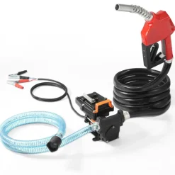 VEVOR Fuel Transfer Pump, 12V DC 15 GPM 1/4 HP, Portable Electric Diesel Transfer Pump with Auto Shut-Off Fuel Nozzle, Long Inlet & Outlet Hose for Gasoline, Diesel, Kerosene, Methanol Blends