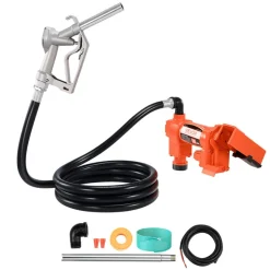 VEVOR Fuel Transfer Pump, 12V DC 16 GPM 1/4 HP Diesel Pump, Extractor Pumps with Manual Nozzle, Discharge Hose and Suction Pipe, for Gasoline, Diesel, Kerosene, Ethanol-Methanol Blends & Biodiesel