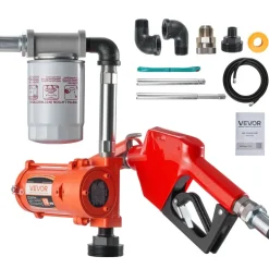 VEVOR Fuel Transfer Pump, 12V DC 10 GPM, Portable Diesel Transfer Pump Kit, with Auto Shut-Off Nozzle, Discharge Hose, Overheat Protection, Power Cable, Explosion-Proof, for Gasoline Diesel Kerosene