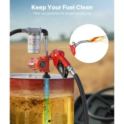 VEVOR Fuel Transfer Pump, 12V DC 10 GPM, Portable Diesel Transfer Pump Kit, with Auto Shut-Off Nozzle, Discharge Hose, Overheat Protection, Power Cable, Explosion-Proof, for Gasoline Diesel Kerosene