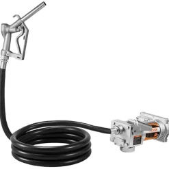 VEVOR Fuel Transfer Pump, 12V DC 15 GPM, Cast Iron Diesel Transfer Pump Kit, with Manual Shut-Off Nozzle, Discharge Hose, Overheat Protection, 1/3 HP Explosion-Proof, for Gasoline Diesel Kerosene