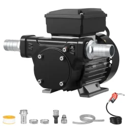 VEVOR Fuel Transfer Pump 110V, 16 GPM 60 L/min, AC Electric Oil Transfer Pump for Diesel Kerosene Biodiesel, with Auto Fuel Nozzle & 2 Hoses, 45 ft/13.7 m Max Lift, for Vehicles, Construction Sites