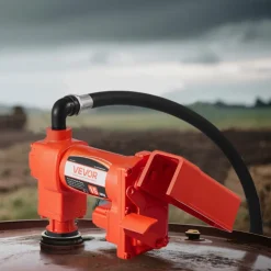 VEVOR Fuel Transfer Pump 110V, 15 GPM 57 L/min, AC Electric Oil Transfer Pump, with Auto Shut-Off Fuel Nozzle & Discharge Hose, High Flow Kit for Gasoline, Diesel, Kerosene, Biodiesel, Ethanol Blends
