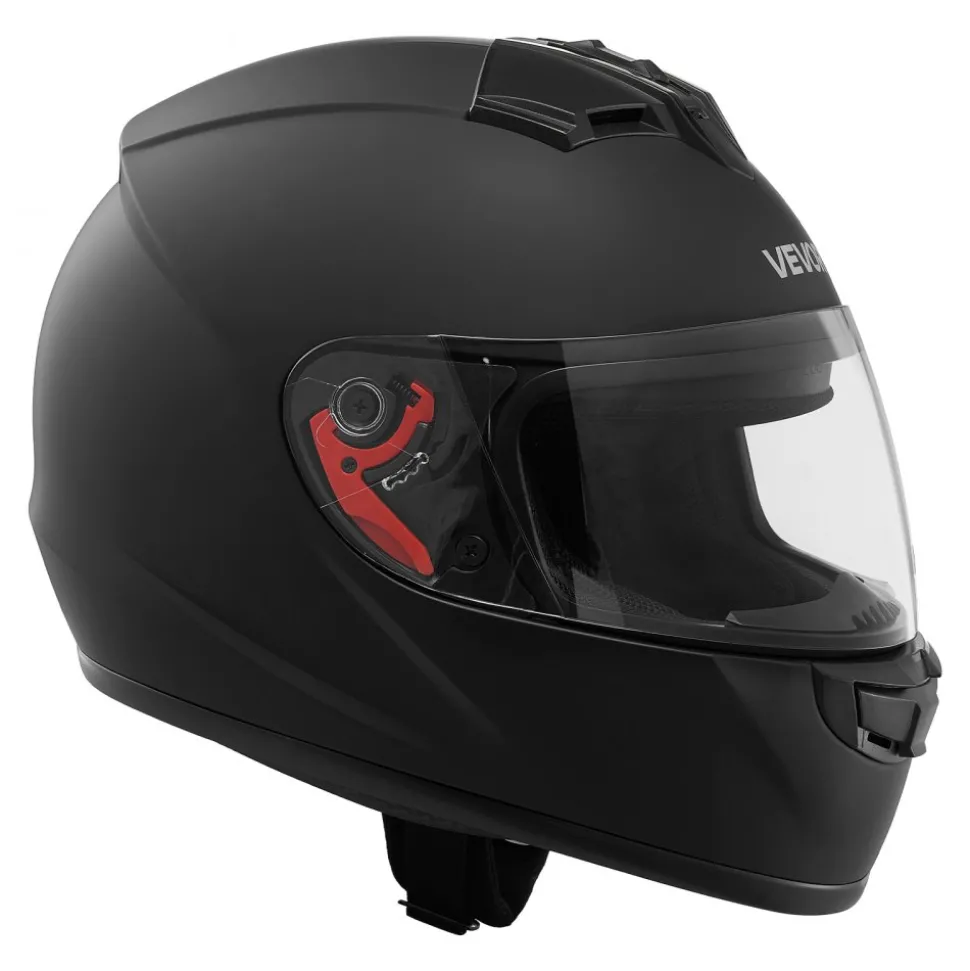 VEVOR Full Face Motorcycle Helmets, Adult Motocross Dirt Bike Helmet with Clear Visor, Lightweight Comfortable Motorcycle Street Bike Helmet for Men and Women - DOT Approved (M Size)