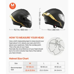 VEVOR Full Face Motorcycle Helmets, Dual-Visor Motorcycle Street Bike Helmet, Lightweight Comfortable Motocross Dirt Bike Helmet for Adults Men and Women - DOT & ECE Approved (M Size)
