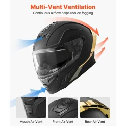 VEVOR Full Face Motorcycle Helmets, Dual-Visor Motorcycle Street Bike Helmet, Lightweight Comfortable Motocross Dirt Bike Helmet for Adults Men and Women - DOT & ECE Approved (M Size)