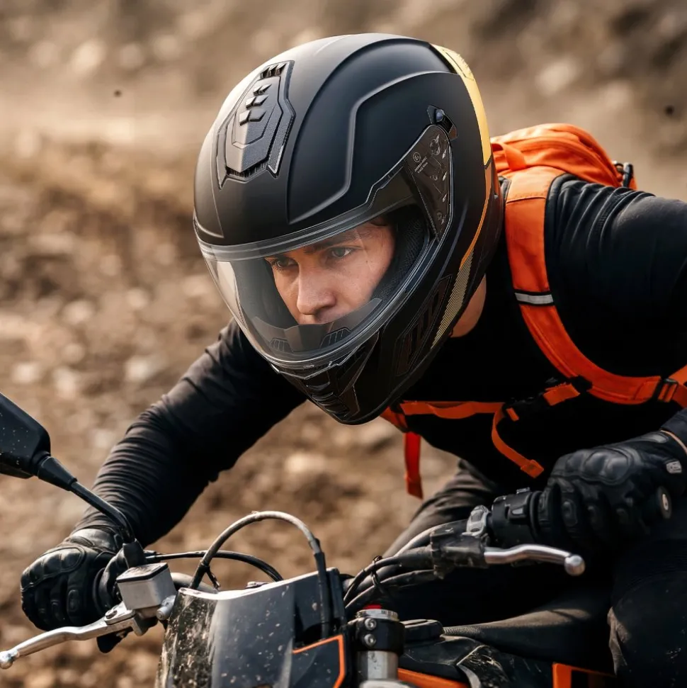 VEVOR Full Face Motorcycle Helmets, Dual-Visor Motorcycle Street Bike Helmet, Lightweight Comfortable Motocross Dirt Bike Helmet for Adults Men and Women - DOT & ECE Approved (L Size)