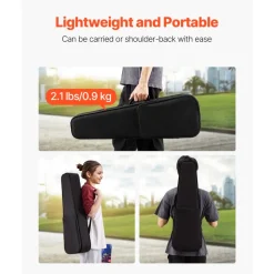 VEVOR 4/4 Full Size Violin Case, Nylon Waterproof, Lightweight Portable Travel Carrying Bag, with Plush Lining, Dual Shoulder Straps, Anti-Scratch, Professional Triangular Shape, for Violin, Black