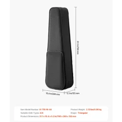 VEVOR 4/4 Full Size Violin Case, Nylon Waterproof, Lightweight Portable Travel Carrying Bag, with Plush Lining, Dual Shoulder Straps, Anti-Scratch, Professional Triangular Shape, for Violin, Black