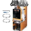 VEVOR Fully Automatic Cup Sealing Machine, 500-650 Cups/H, Cup Sealer Machine for 180 mm Tall & 90/95 mm Cup, Electric Boba Tea Sealer with Digital Control LCD Panel for Bubble Milk Tea Coffee, Gold