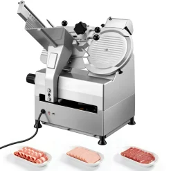 VEVOR Fully Automatic Meat Slicer, 180W + 370W Commercial Food-Slicer with 10