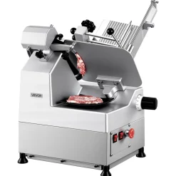 VEVOR Fully Automatic Meat Slicer, 180W + 370W Commercial Food-Slicer with 10