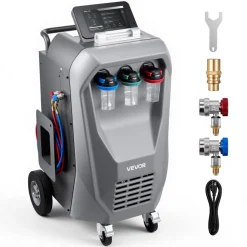 VEVOR Fully Automatic Refrigerant Recovery Machine for R134a, ≥98.5% Accuracy, 10.1-Inch Touch Screen, AC Recovery, Vacuum, Recharging and Flushing for Standard & High Voltage Automotive A/C Systems