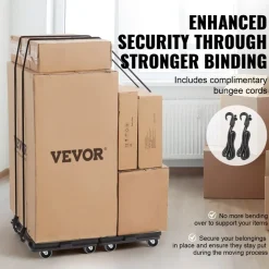 VEVOR Furniture Dolly, 500 lbs Capacity Each Count, Furniture Mover with Wheels, Portable Moving Rollers 4 Wheels Heavy Duty, Small Flat Dolly Cart with Interlocking for Heavy Furniture, 2 Pack, Black