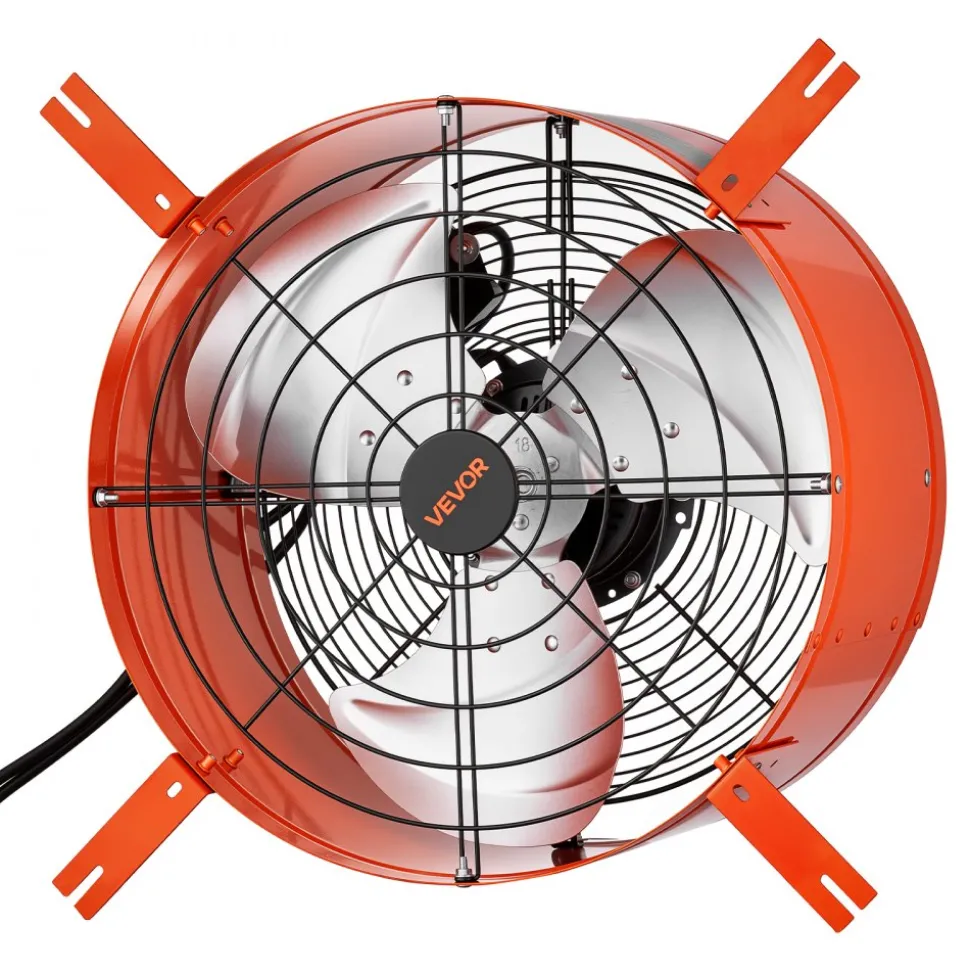 VEVOR Gable Mount Fan, 16 in Attic Vent Exhaust Fan 2940 CFM Thermostat, Cooling and Ventilation for Home, Garage, Warehouse, Workshop, Carbon Steel Housing with Mounting Brackets & Hardware, Orange