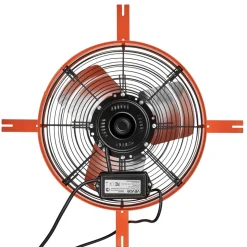 VEVOR Gable Mount Fan, 16 in Attic Vent Exhaust Fan 1945 CFM Thermostat, Cooling and Ventilation for Home, Garage, Warehouse, Workshop, Carbon Steel Housing with Mounting Brackets & Hardware, Orange