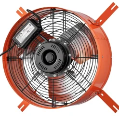 VEVOR Gable Mount Fan, 16 in Attic Vent Exhaust Fan 1945 CFM Thermostat, Cooling and Ventilation for Home, Garage, Warehouse, Workshop, Carbon Steel Housing with Mounting Brackets & Hardware, Orange
