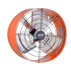 VEVOR Gable Mount Fan, 15 Inch Attic Exhaust Fan with Adjustable Thermostat & Outer Mesh, 1650 CFM House Ventilator Cools Up to 2360 Sq.Ft, Quiet Ventilation for Roof, Garage & Shop, Vibrant Orange