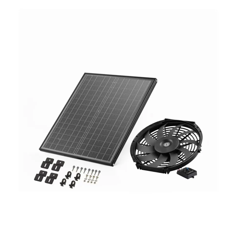VEVOR Gable Mount Fan, 12 Inch Solar Power Attic Exhaust Fan with Adjustable Thermostat & Outer Mesh, 1300 CFM House Ventilator Cools Up to 1850 Sq.Ft, Quiet Ventilation for Roof, Garage, Shop, Black