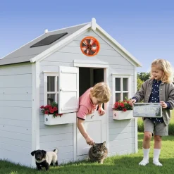 VEVOR Gable Mount Fan, 14 Inch Solar Power Attic Exhaust Fan with Adjustable Thermostat & Outer Mesh, 1300 CFM House Ventilator Cool Upto 1850 Sq.Ft, Quiet Ventilation for Roof, Garage, Shop, Black
